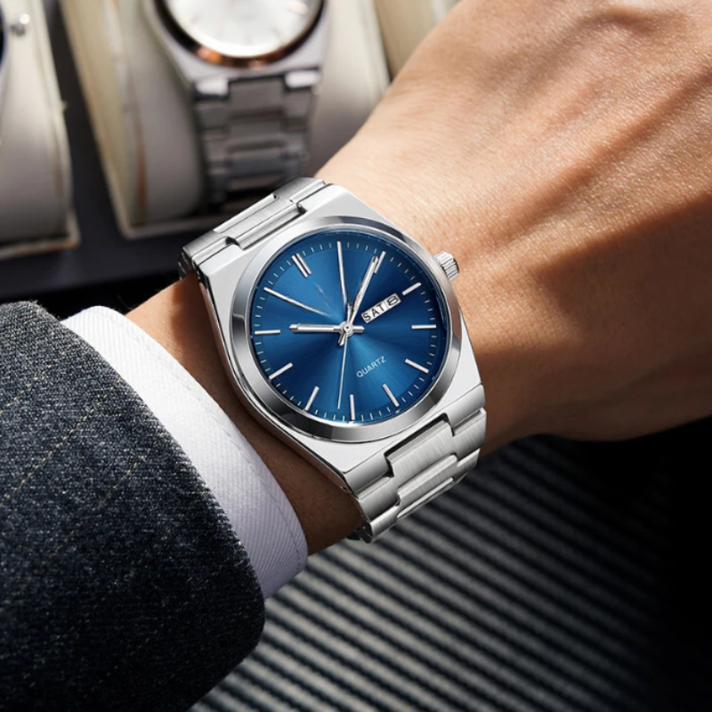 Watch Quartz with Stainless Steel Waterproof