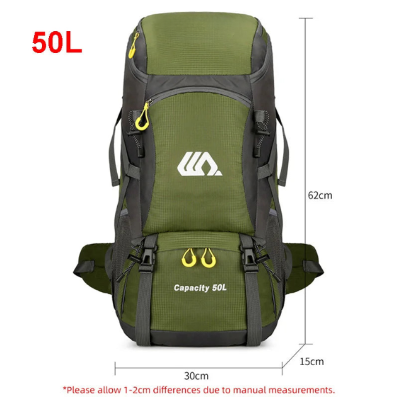 Backpack Hiking 50L Waterproof Travel Rucksack Nylon