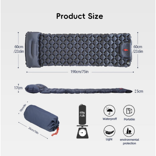 Camping Sleeping Pad Inflatable Air Mattress with Pillow