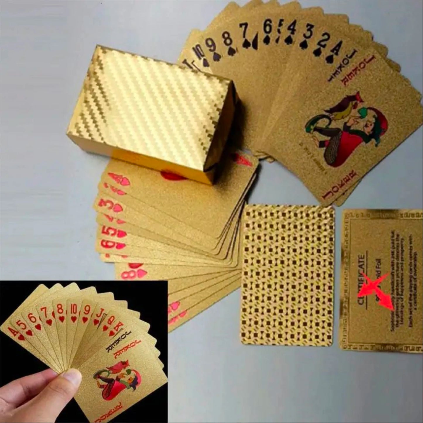 Playing Cards Plastic 24K Gold Foil