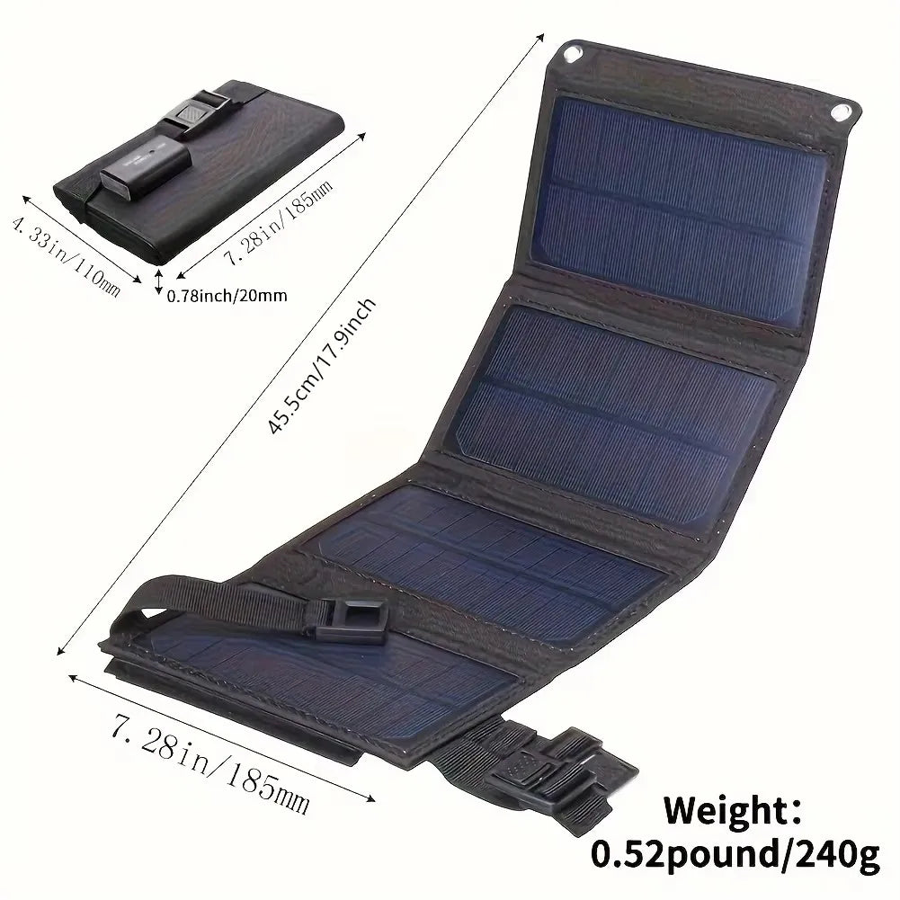 Solar Panel with Portable USB Charger for Camping