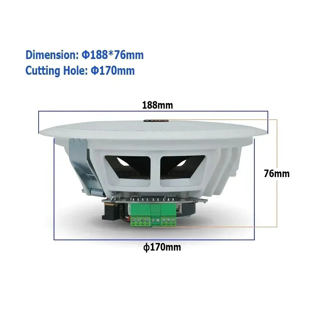 Ceiling Speaker Bluetooth 6 Inch 20W Moisture Resistant