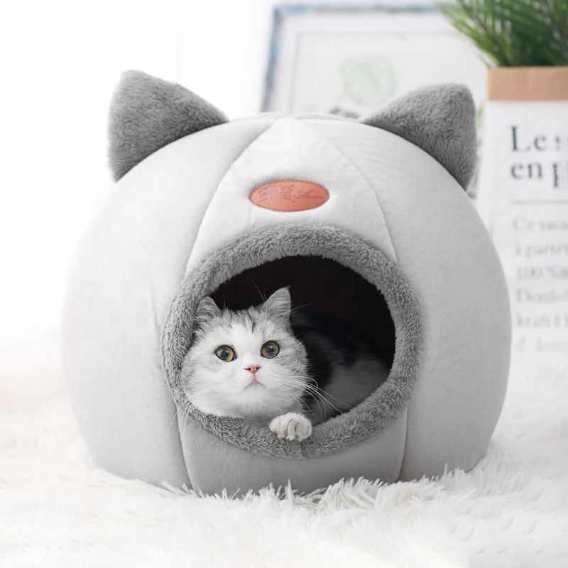 Cat Bed Winter Cave with Removable Cushion