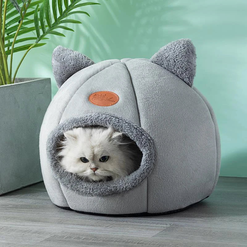 Cat Bed Winter Cave with Removable Cushion