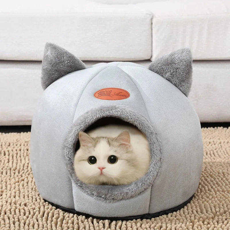 Cat Bed Winter Cave with Removable Cushion