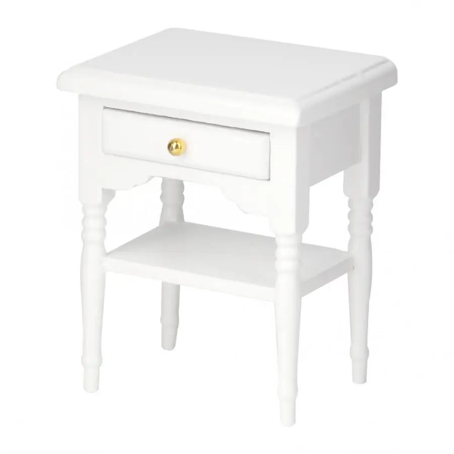 Dollhouse Bedside Table with Wooden Miniature Furniture