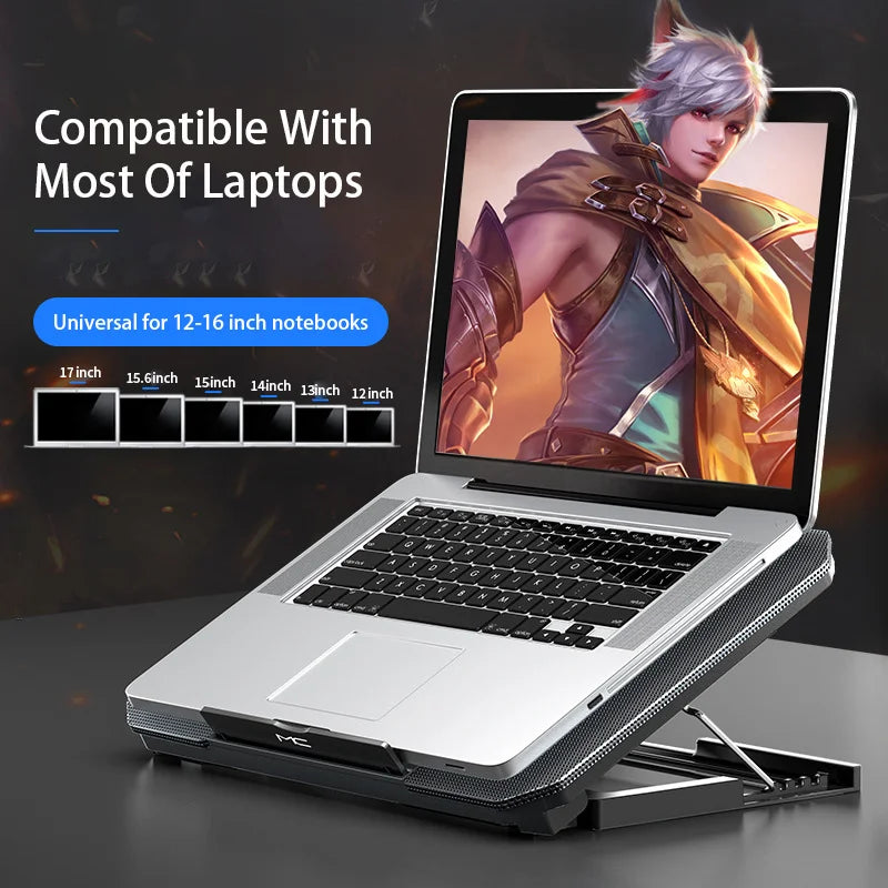 Laptop Cooler Stand Adjustable Dual Fan USB