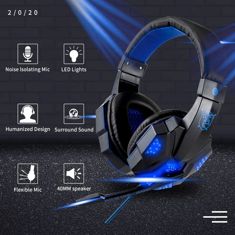Wired LED Gaming Headset with Microphone
