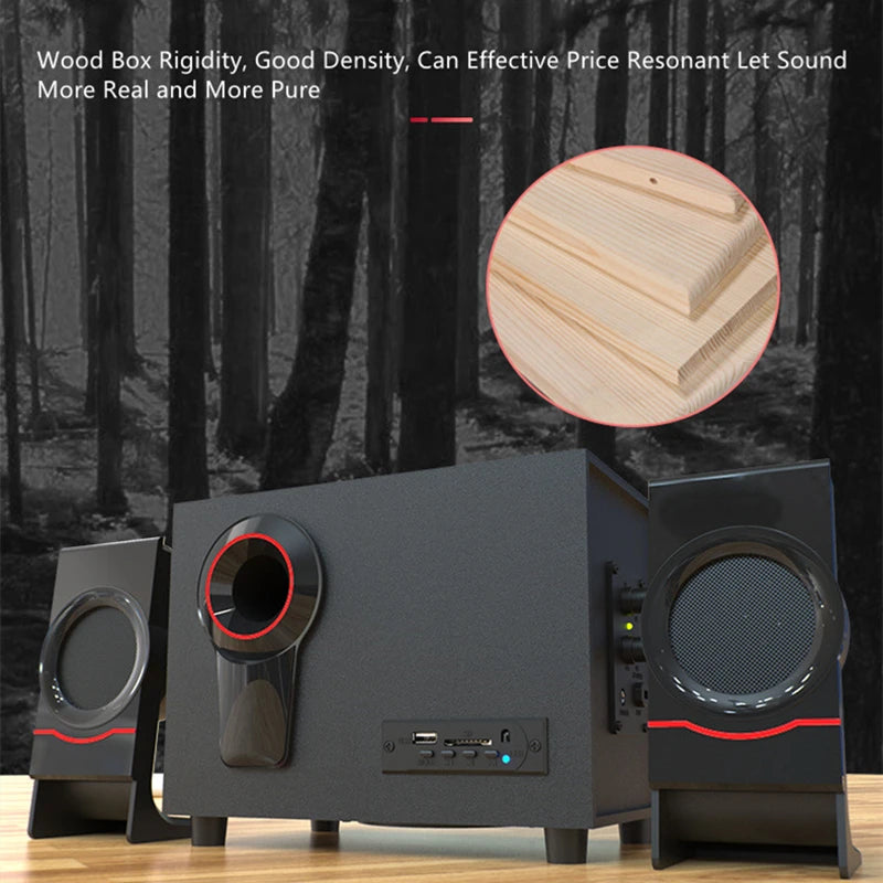 Bluetooth Speaker with Wooden Audio System