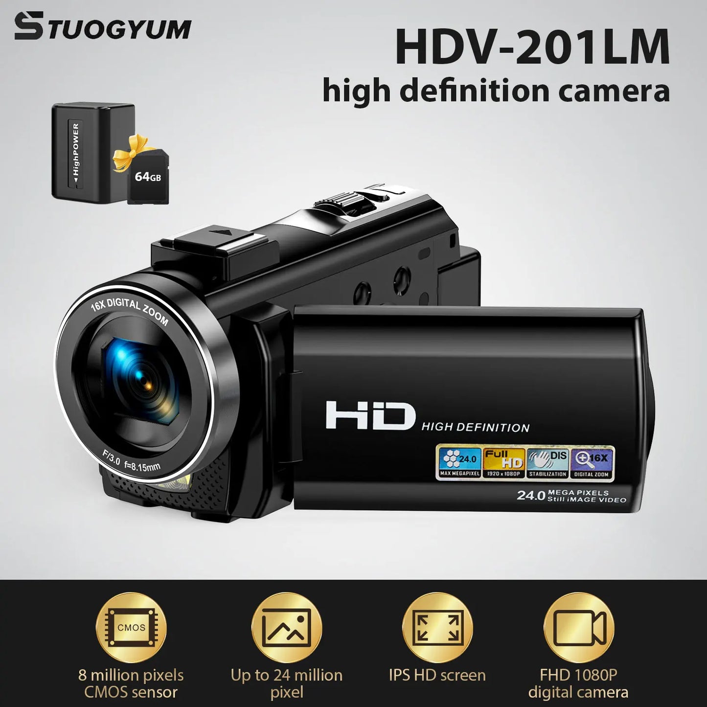 Digital Camera Video Camcorder with Rotating LCD Screen