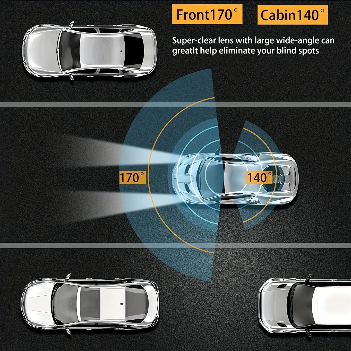 Dash Cam Car WiFi Dual Lens 1080P