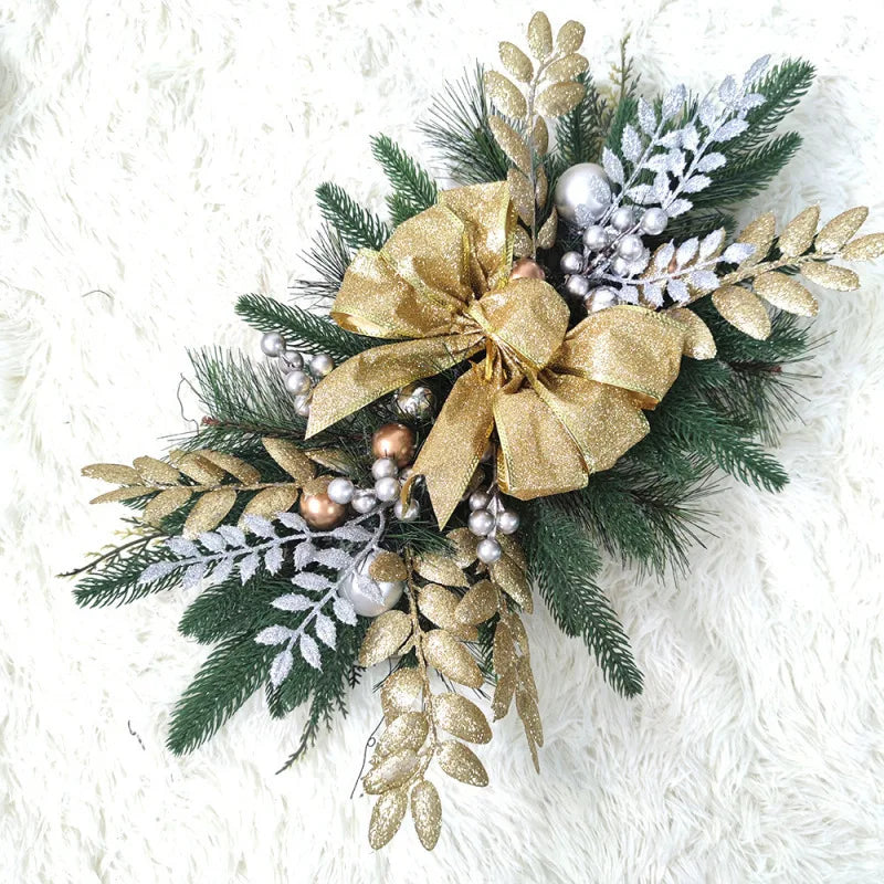 Christmas Gold Wreath Stair for Hanging Decoration
