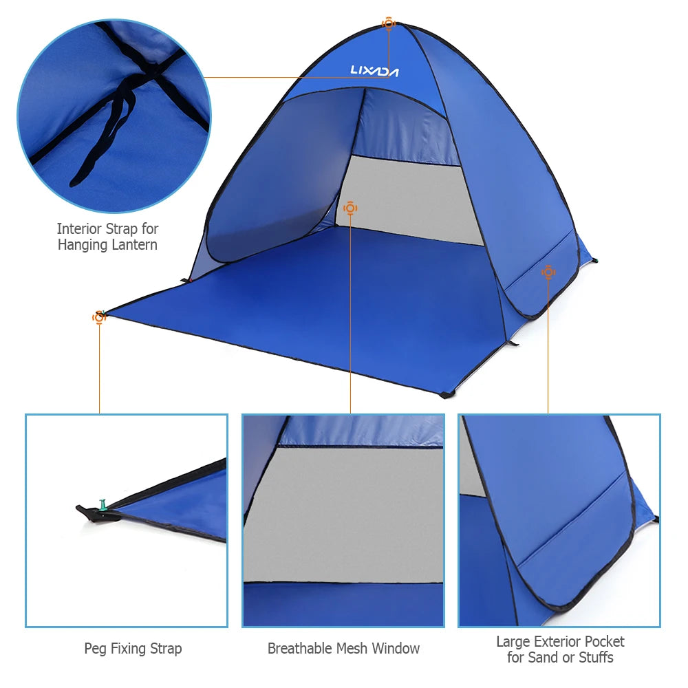 Beach Tent Pop Up with Lightweight UV Protection