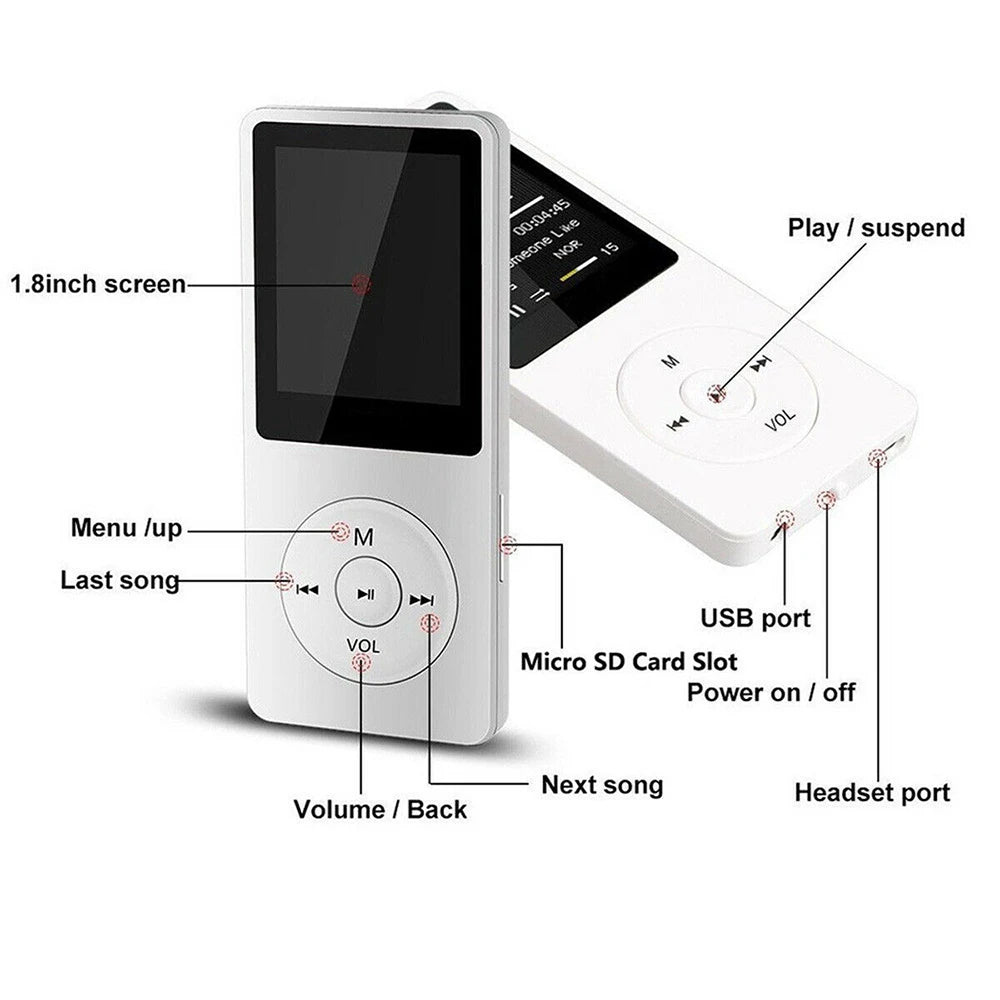 Portable Mini MP3 Player Bluetooth Music Recorder Walkman