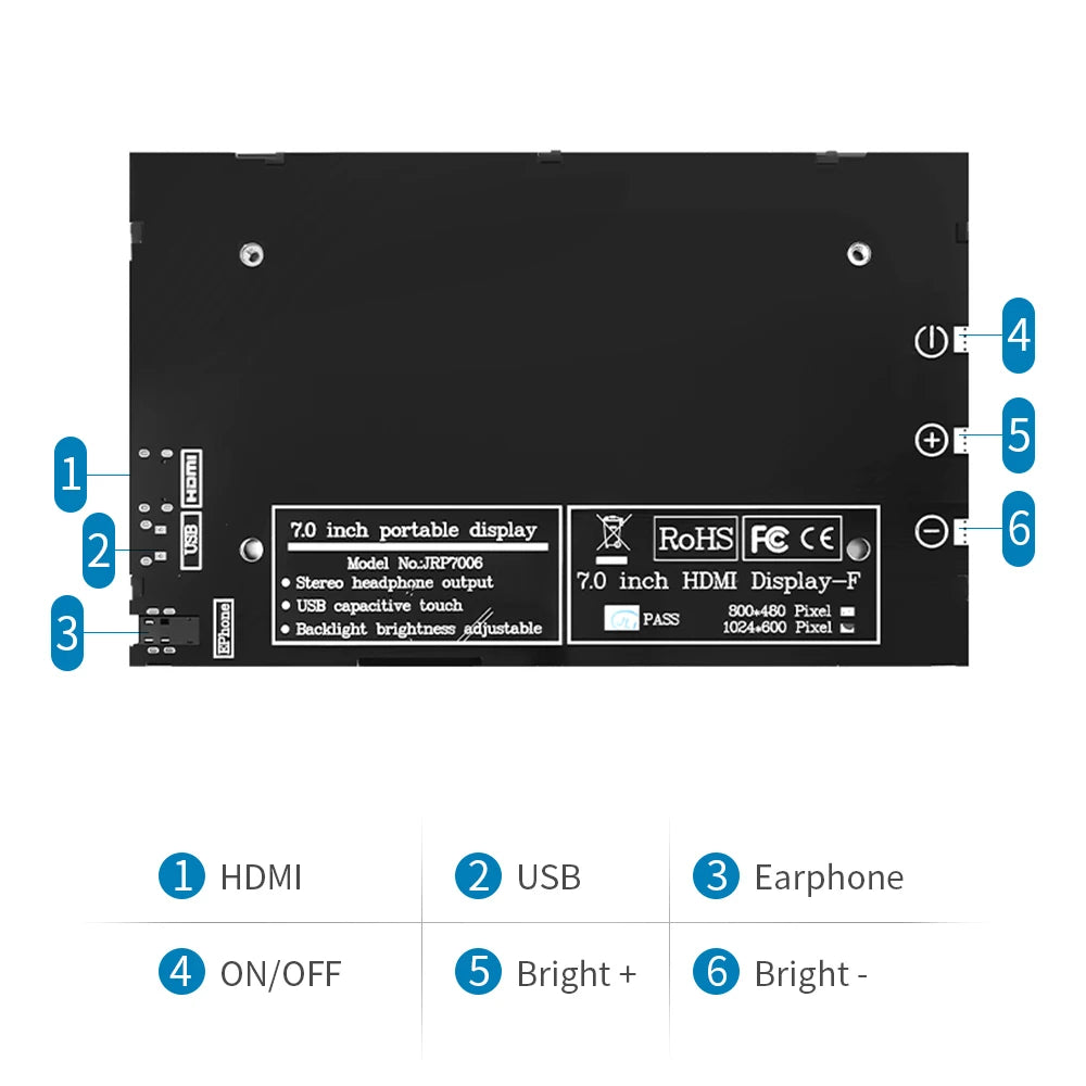 LCD Display Touch Screen Monitor 7 Inch