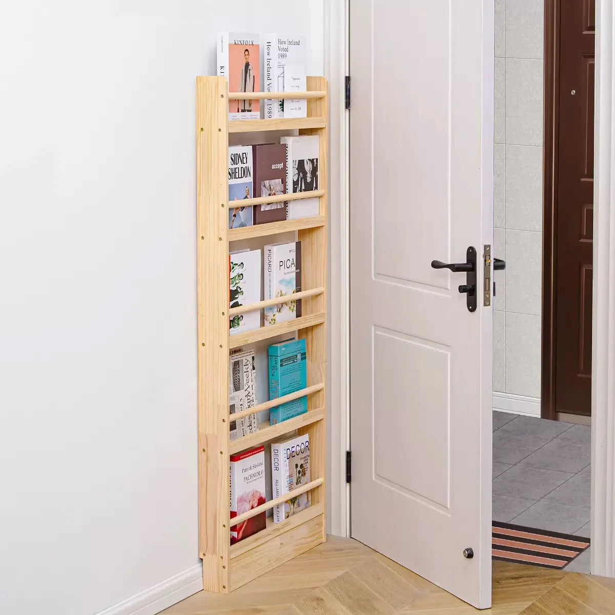 Bookshelf Solid Wood Modern Storage Rack