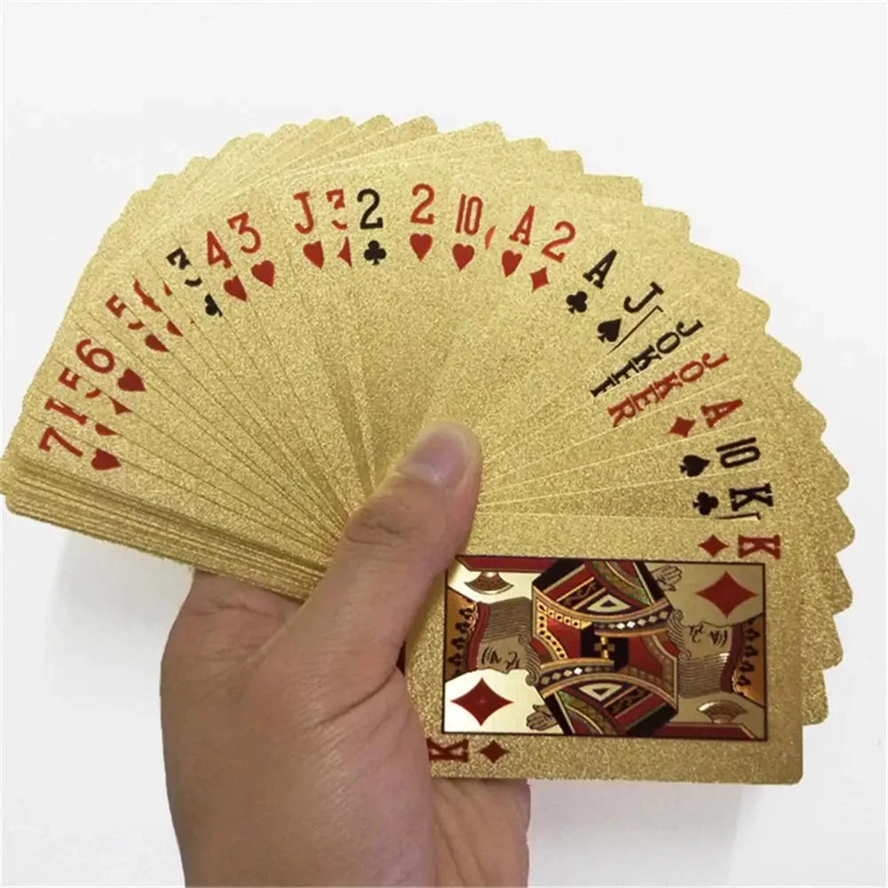 Playing Cards Gold Foil Waterproof Durable Poker Set