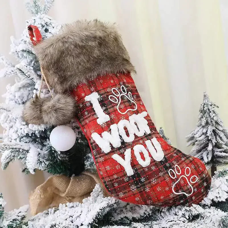 Christmas Fur Stockings Decoration