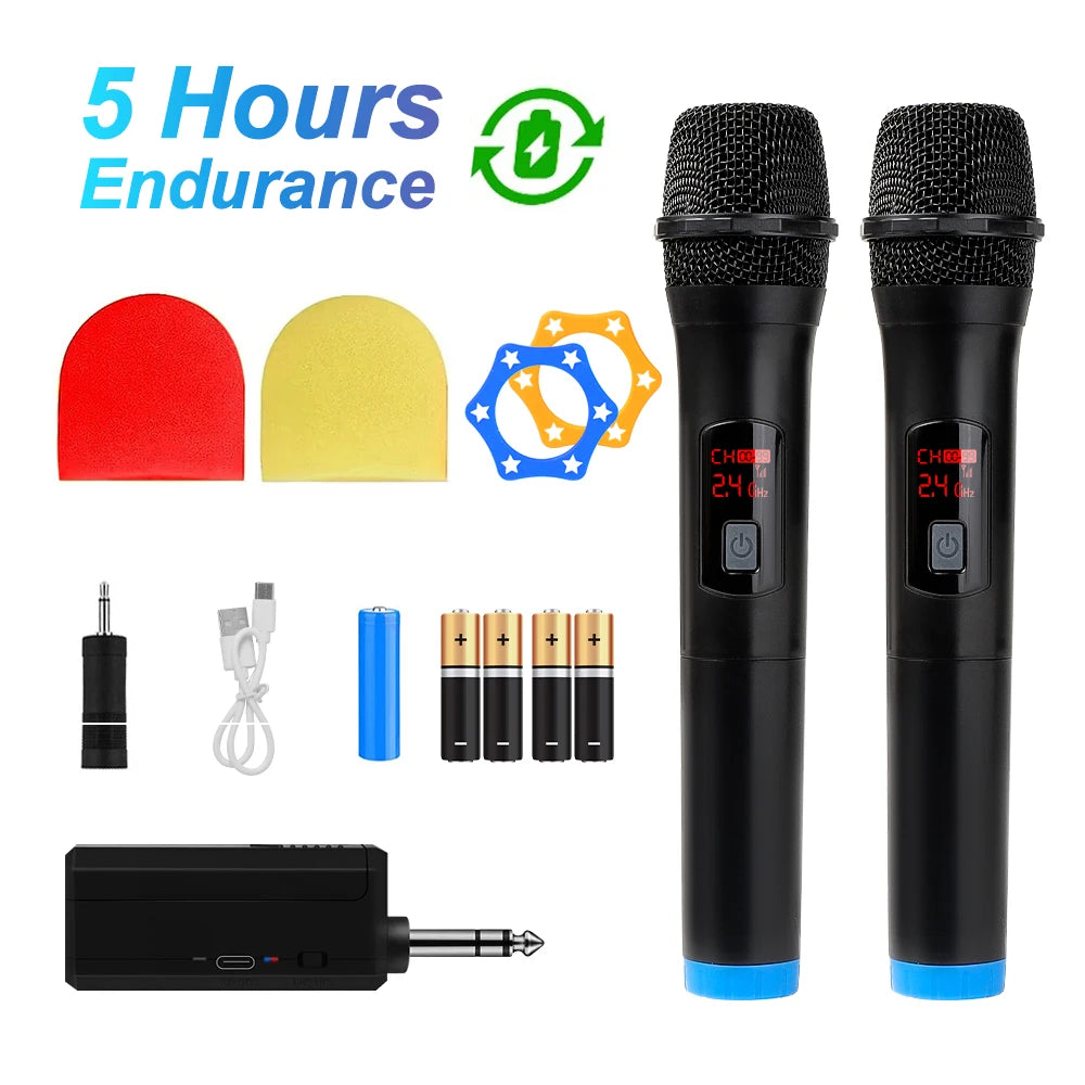 Wireless Microphone Dual Channel Handheld VHF System