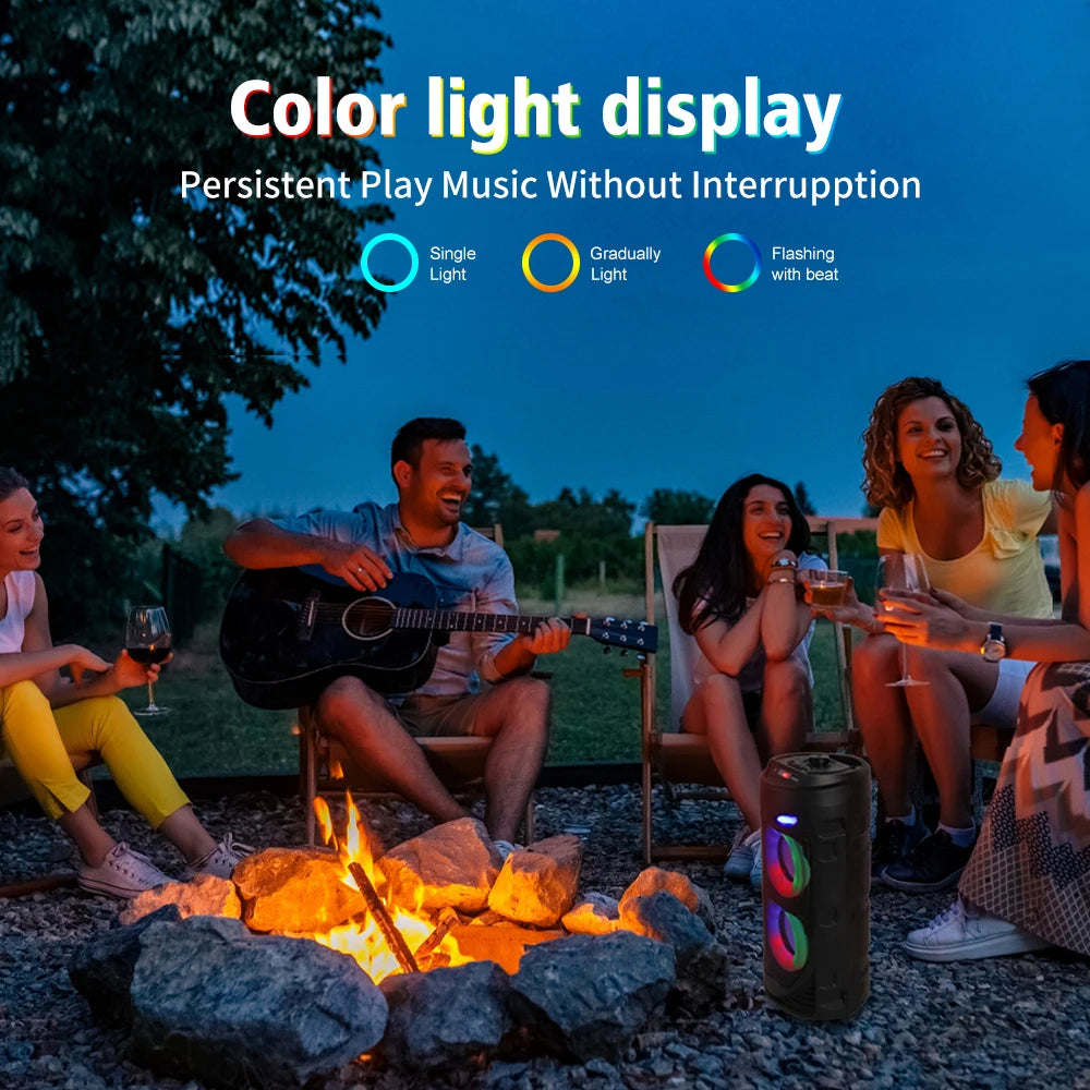 Portable Wireless Bluetooth Subwoofer Speaker Soundbar with LED lights & Karaoke