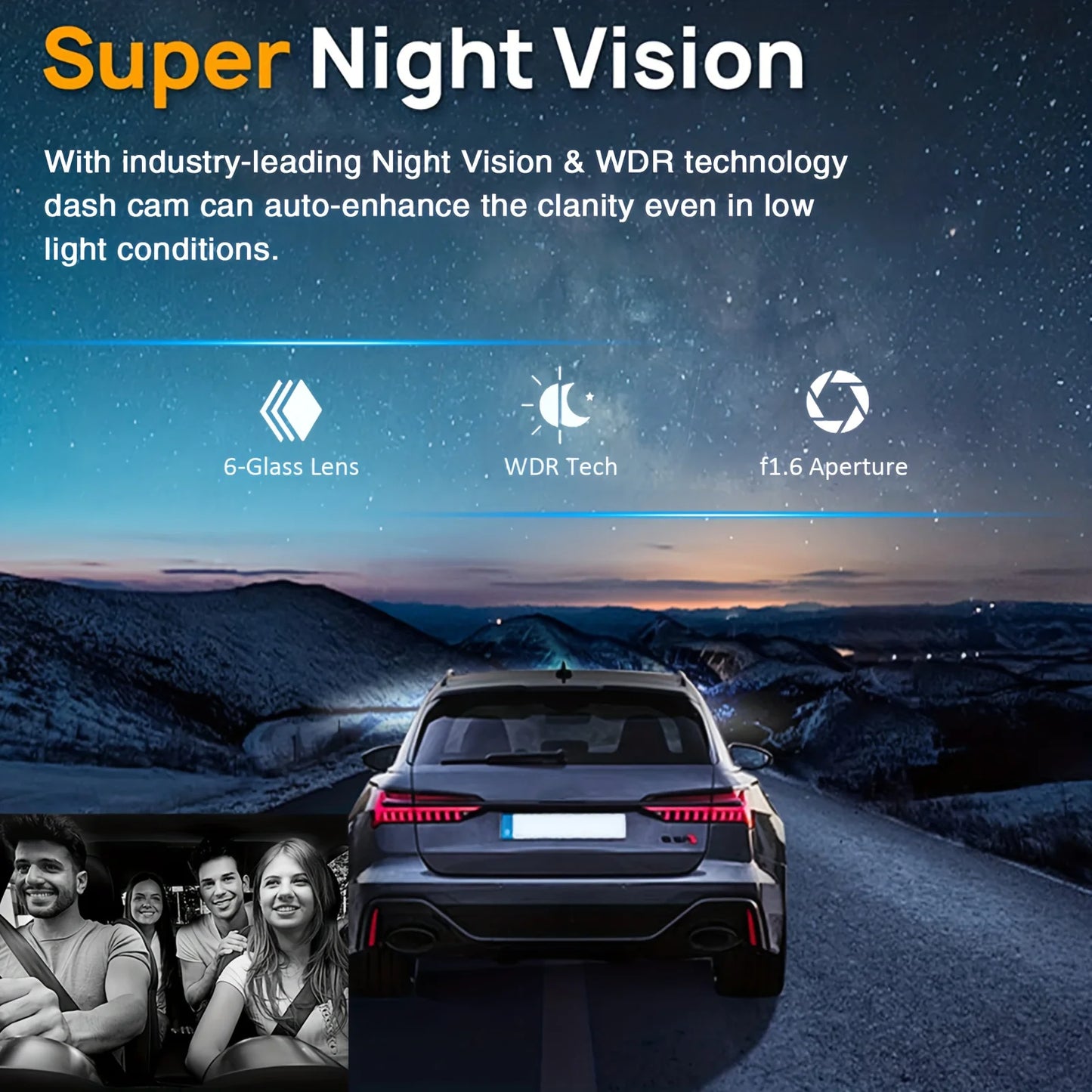 Dash Cam Car WiFi Dual Lens 1080P