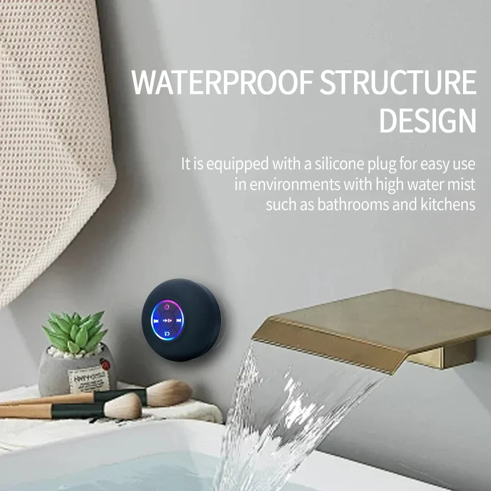 Bluetooth Portable Waterproof Speaker Suction Cup Bathroom Loudspeaker