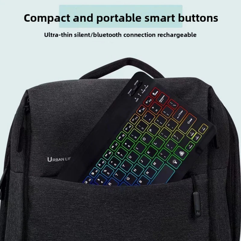 Wireless Bluetooth Keyboard with 3 Color Luminous Backlit