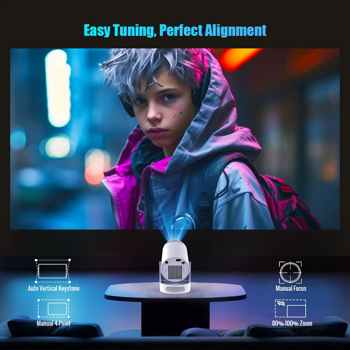 Portable Cinema Projector with WiFi