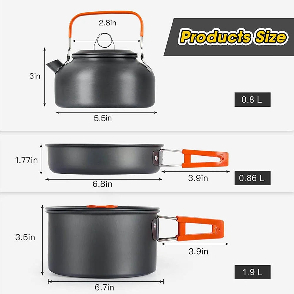 Camping Cookware Set Lightweight Non Stick