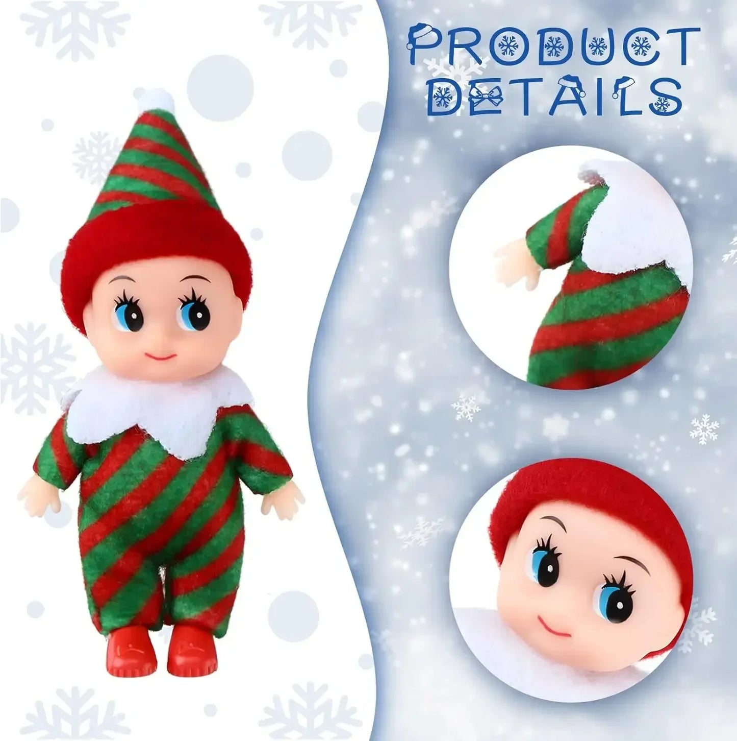 Christmas Elf Dolls with Mini Plush Set (6pcs)