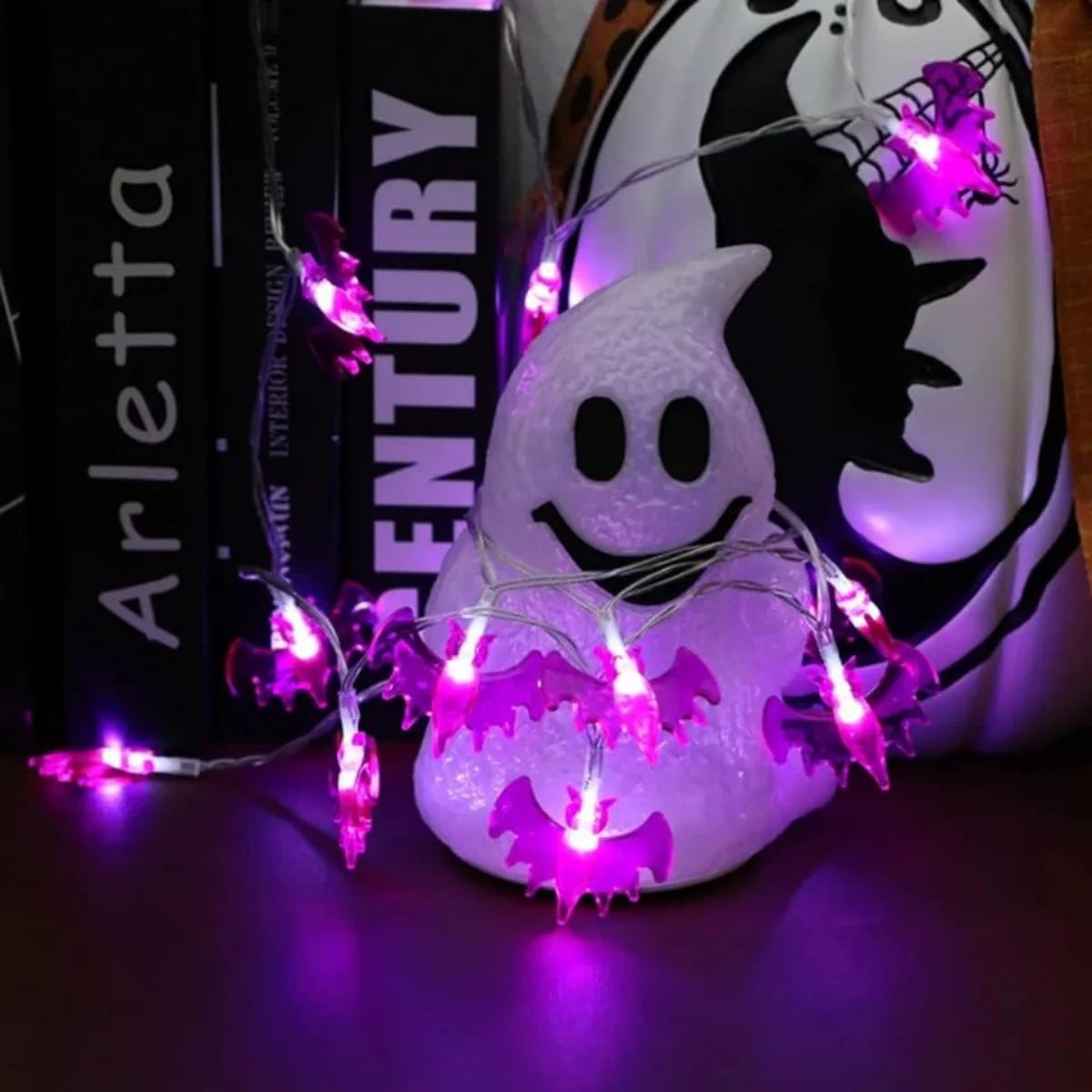 Halloween String Lights Purple Bat for Decoration