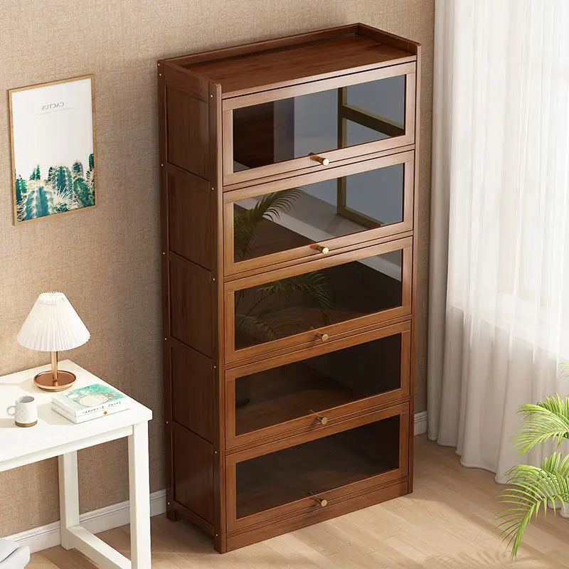 Bookshelf Storage Cabinet with Flip Doors