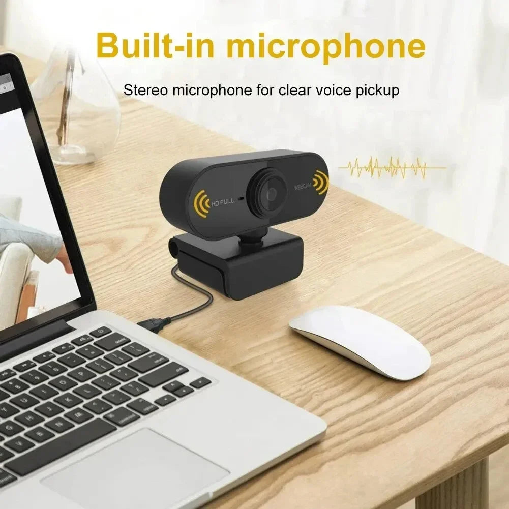 Webcam 1080P HD USB with Microphone Tripod