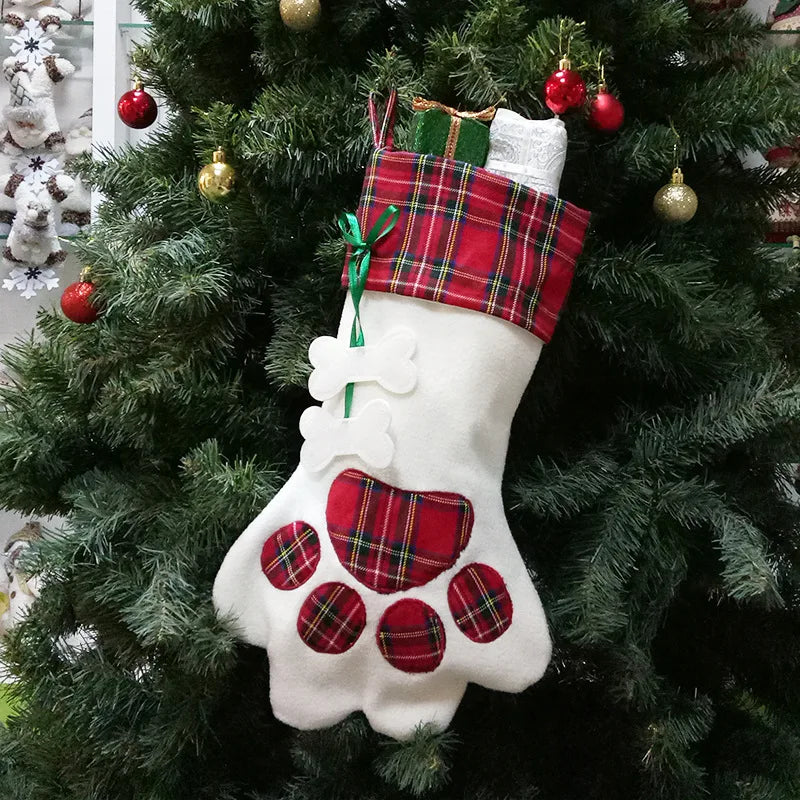Christmas Paw Stocking Hanging Decoration