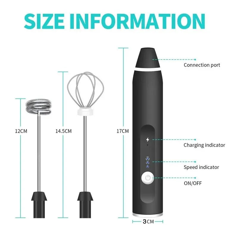 Electric Handheld Coffee Mixer (Black)