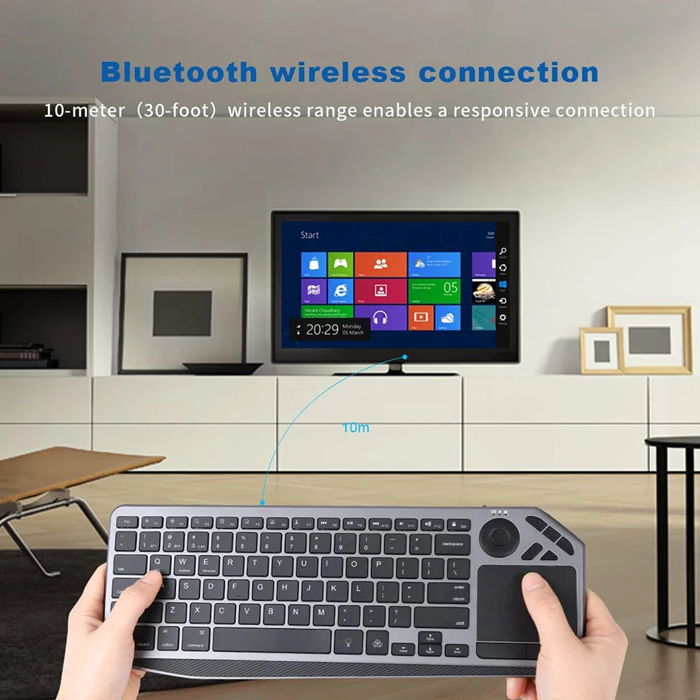 Rechargeable Wireless Bluetooth Keyboard with Touchpad & Backlight