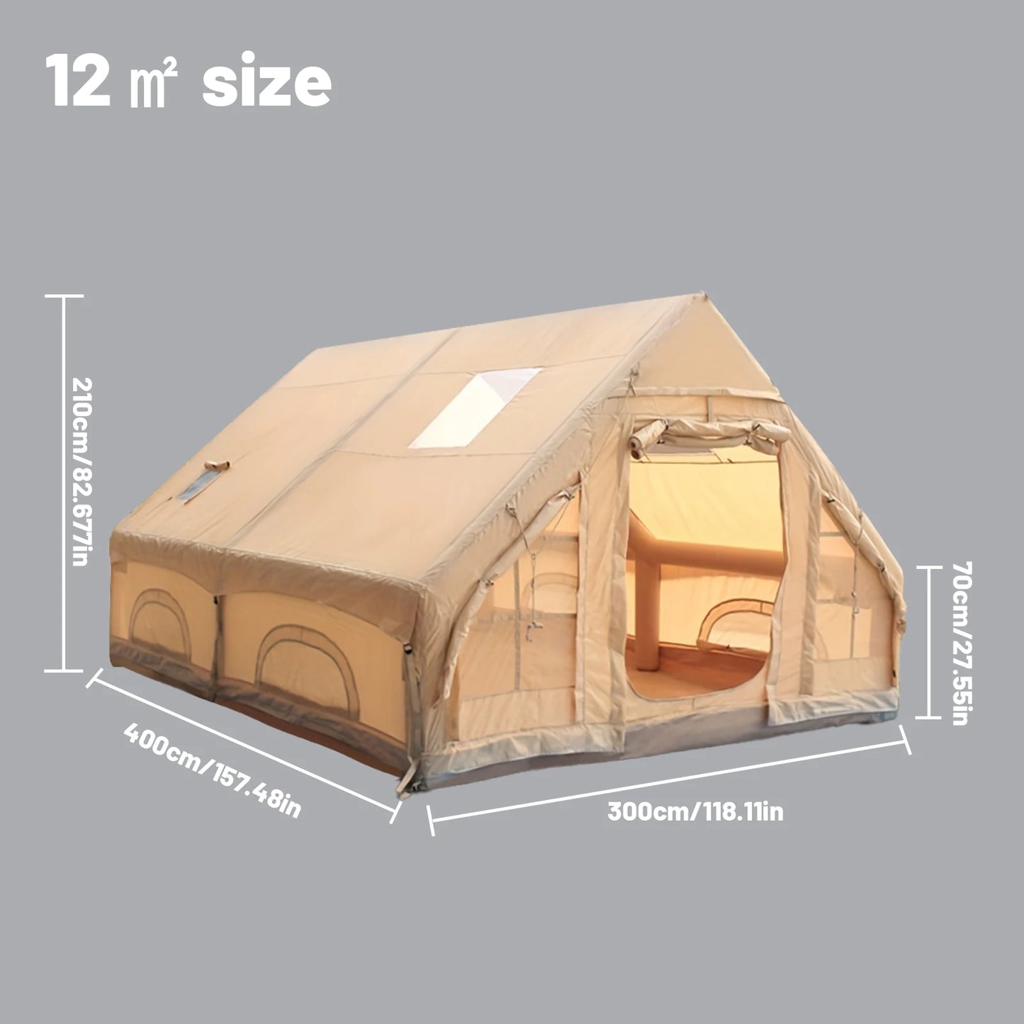 Outdoor Camping Tent with Inflatable Four Season Cabin