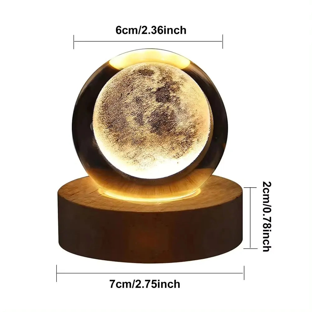 Crystal Ball Night Light Moon Lamp USB