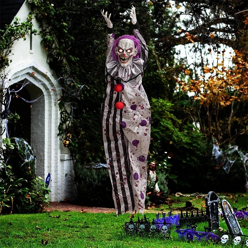 Halloween Clown Animatronic Hanging Decoration