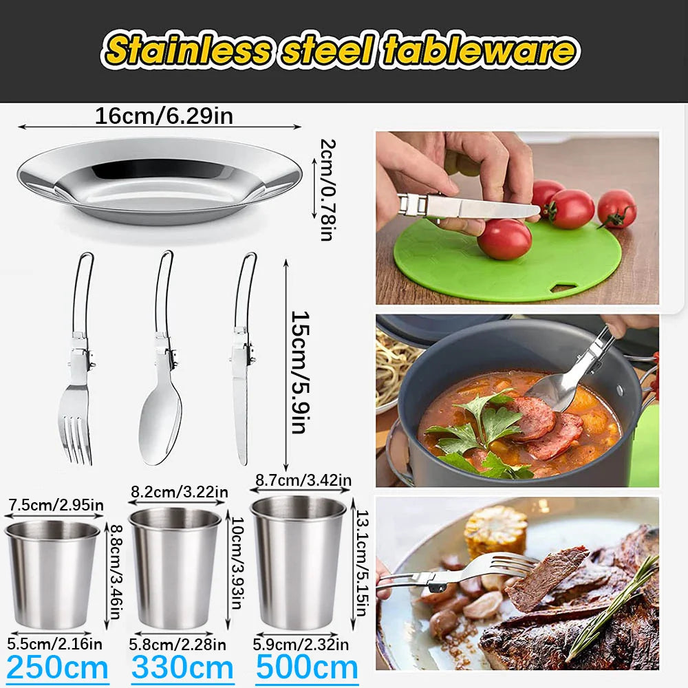 Camping Cookware Set Lightweight Non Stick