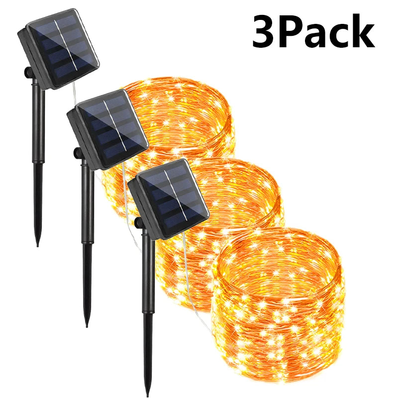 Solar String Lights with Waterproof LED (Warm White)