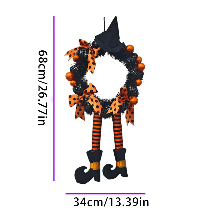 Pumpkin Garland Halloween Door Hanging Wreath