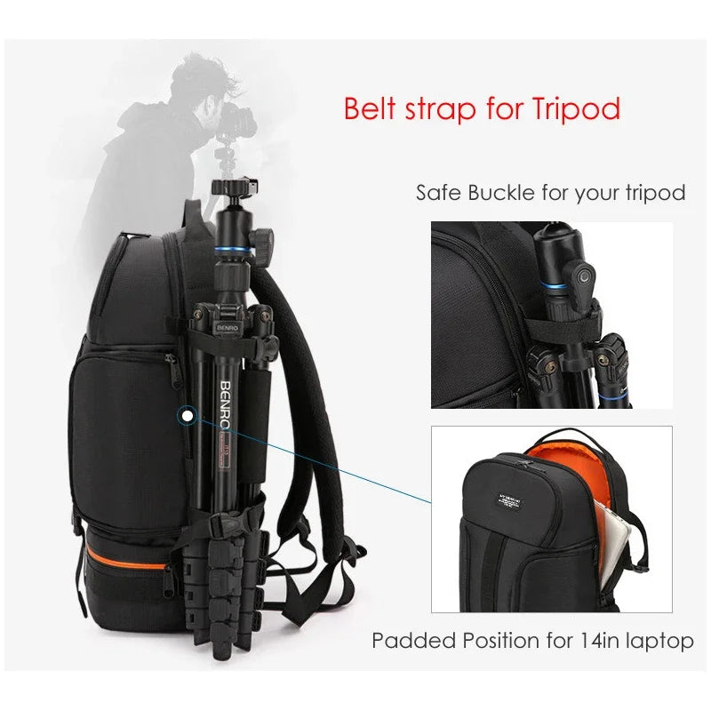Camera Backpack for DSLR Tripod Holder