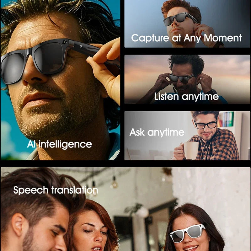Smart Glasses 4K Camera AI Voice Bluetooth Call