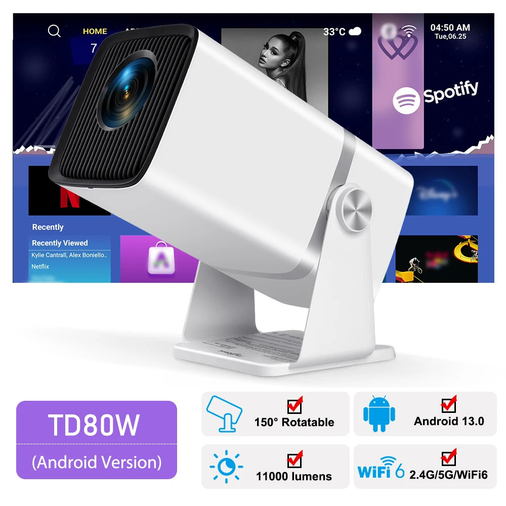 4K Full HD Android WiFi Home Theater Projector