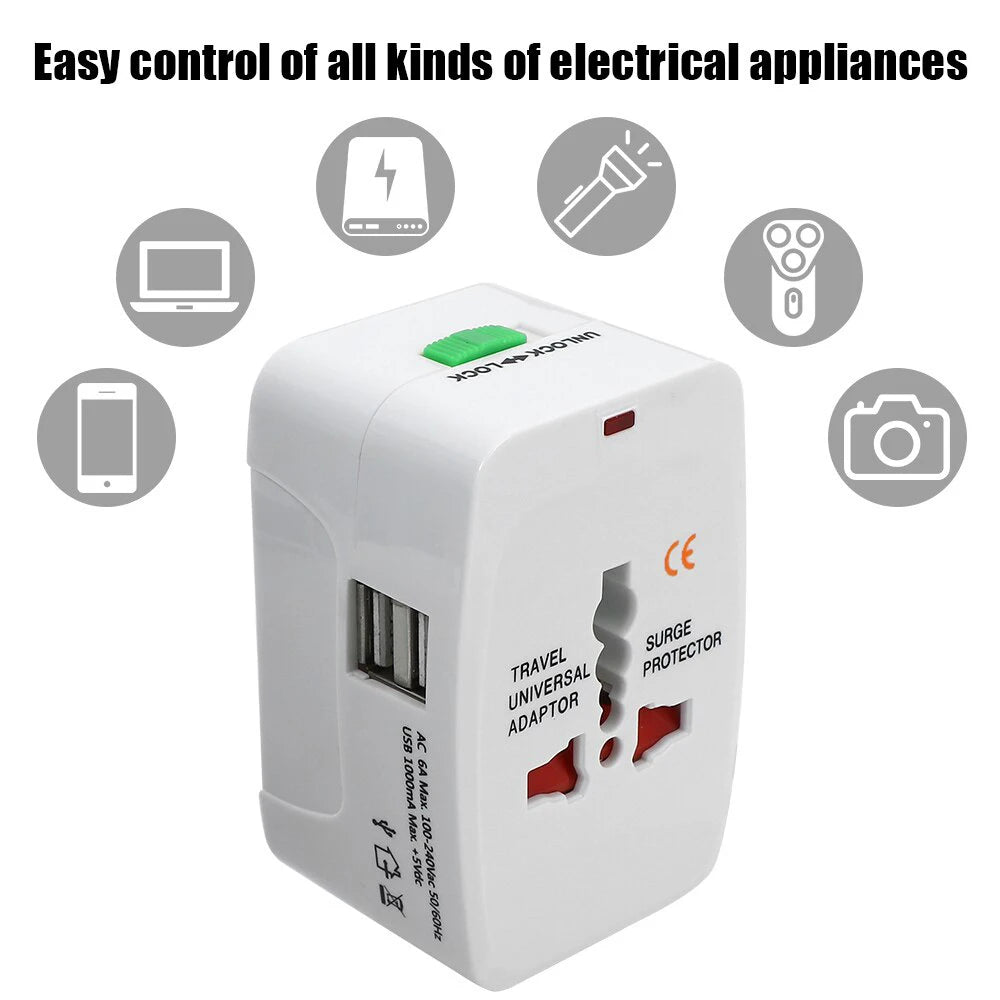 Universal Plug Travel Adapter with USB Type C Ports