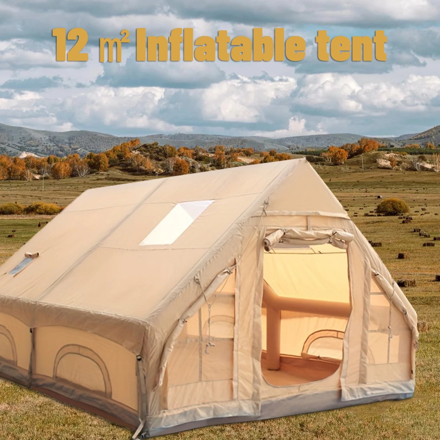 Outdoor Camping Tent with Inflatable Four Season Cabin