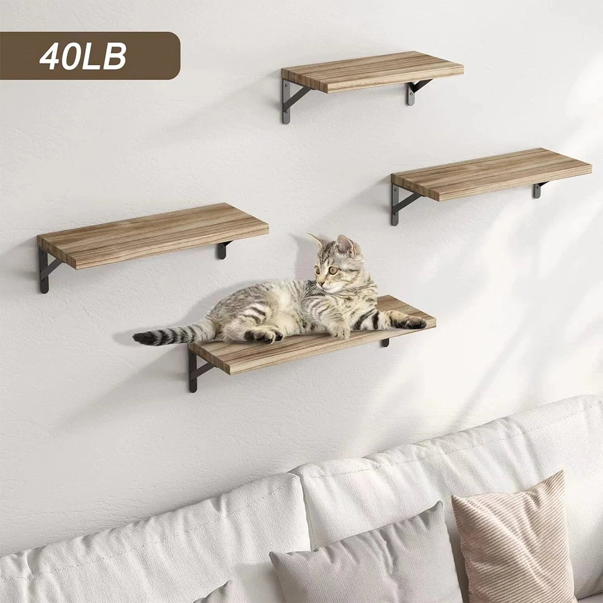 Wall Shelves with Wooden Floating for Living Room