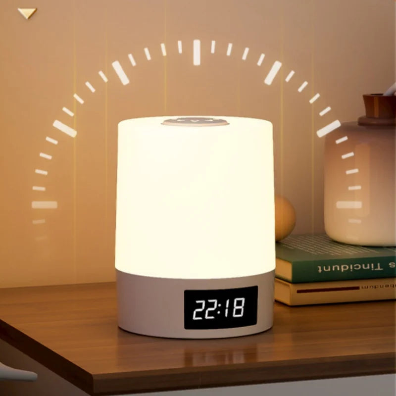 Night Lamp Light Clock with Dimmable LED for Bedroom