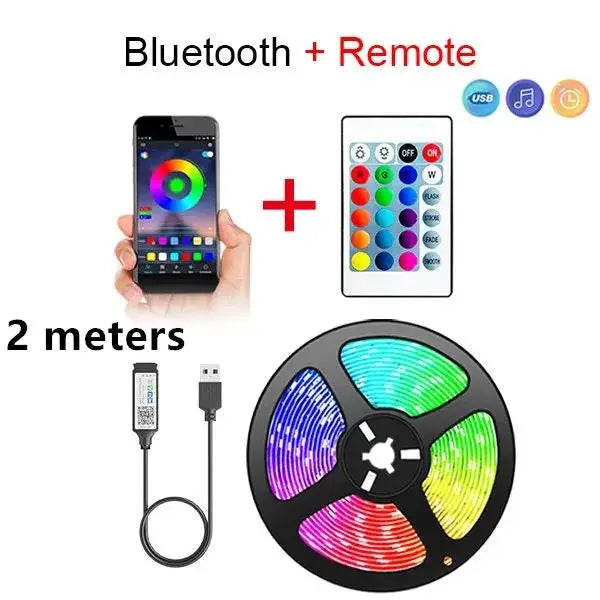 LED Strip Lights RGB Bluetooth Remote USB Flexible Ribbon